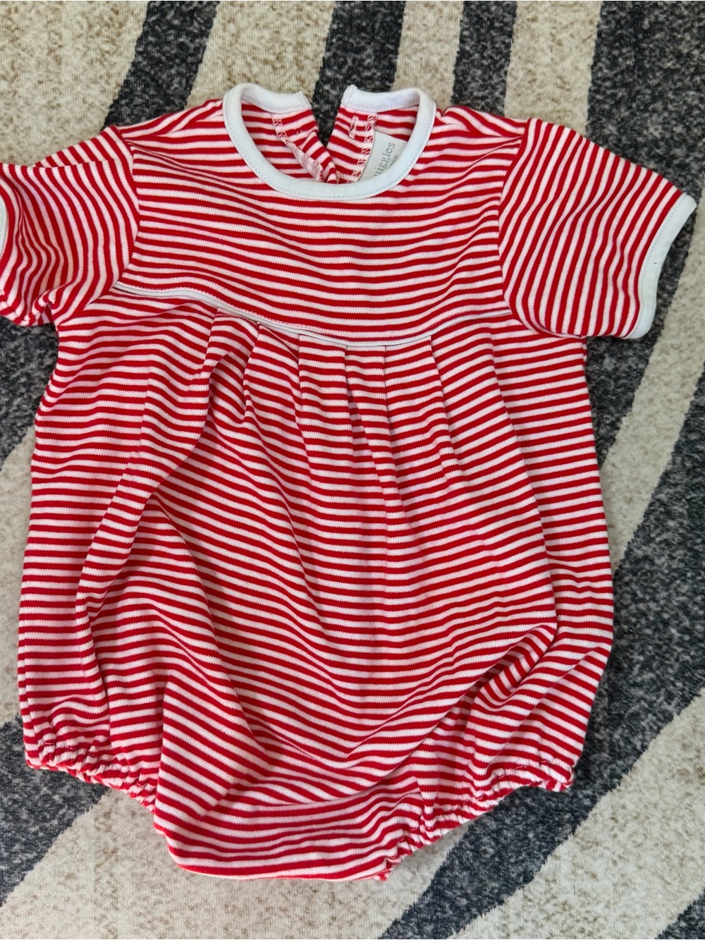 NWOT Squiggles by Charlie red and white striped bubble - Size 18m